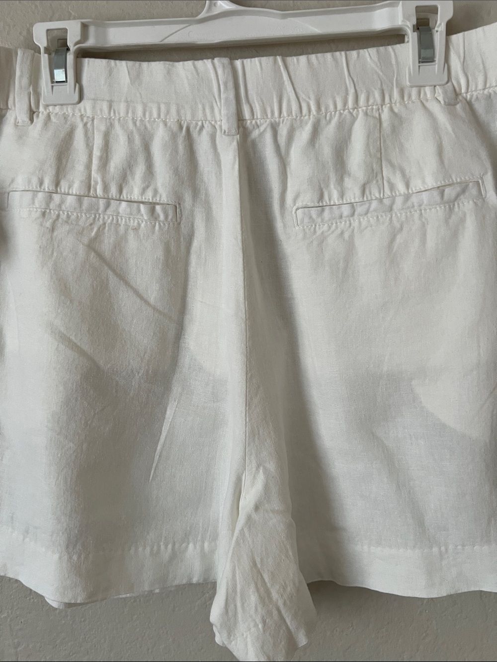 NWT GAP 365 High-Rise Linen Blend Pleated White Shorts Size L - Picture 6 of 15